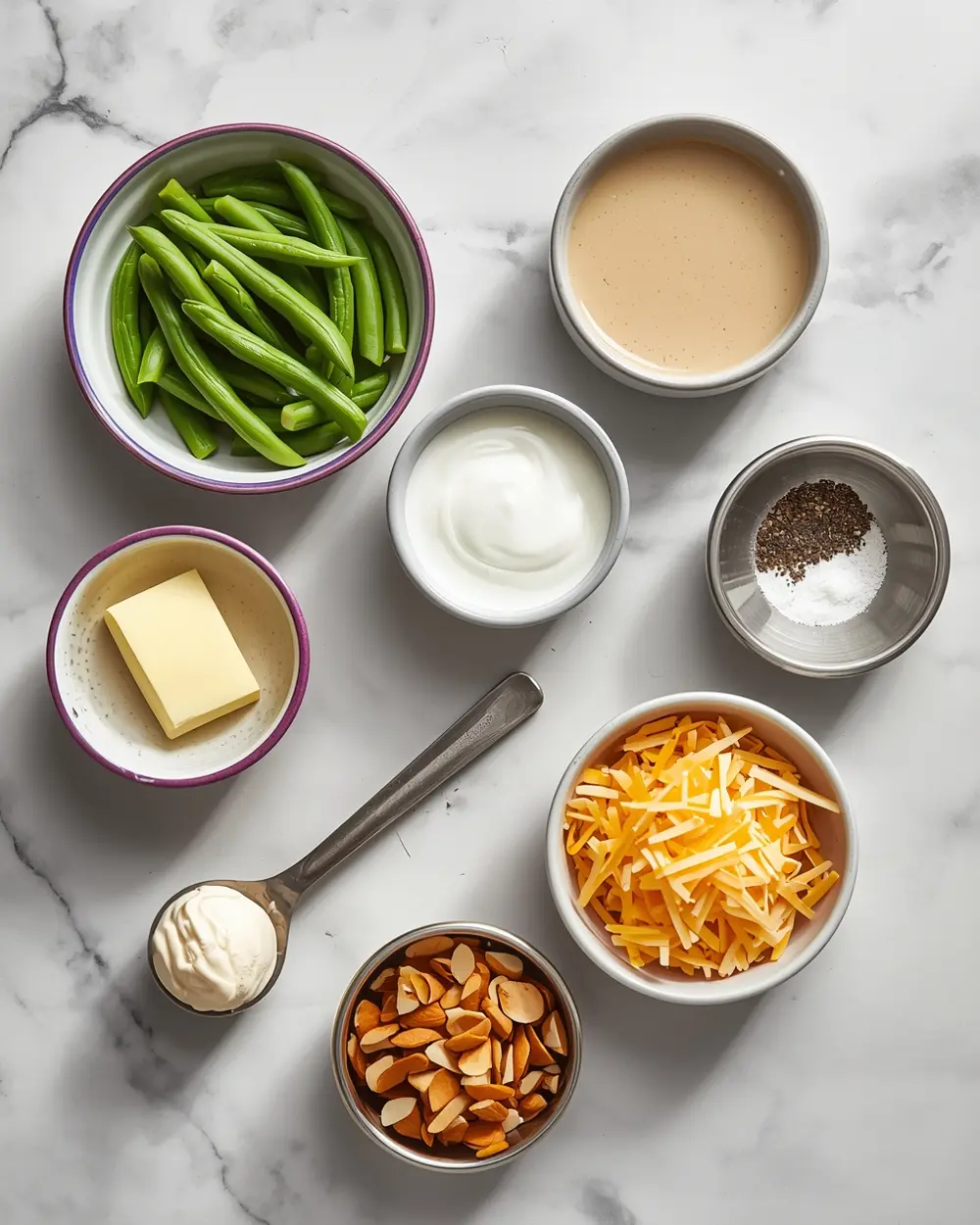 Ingredients for green bean casserole