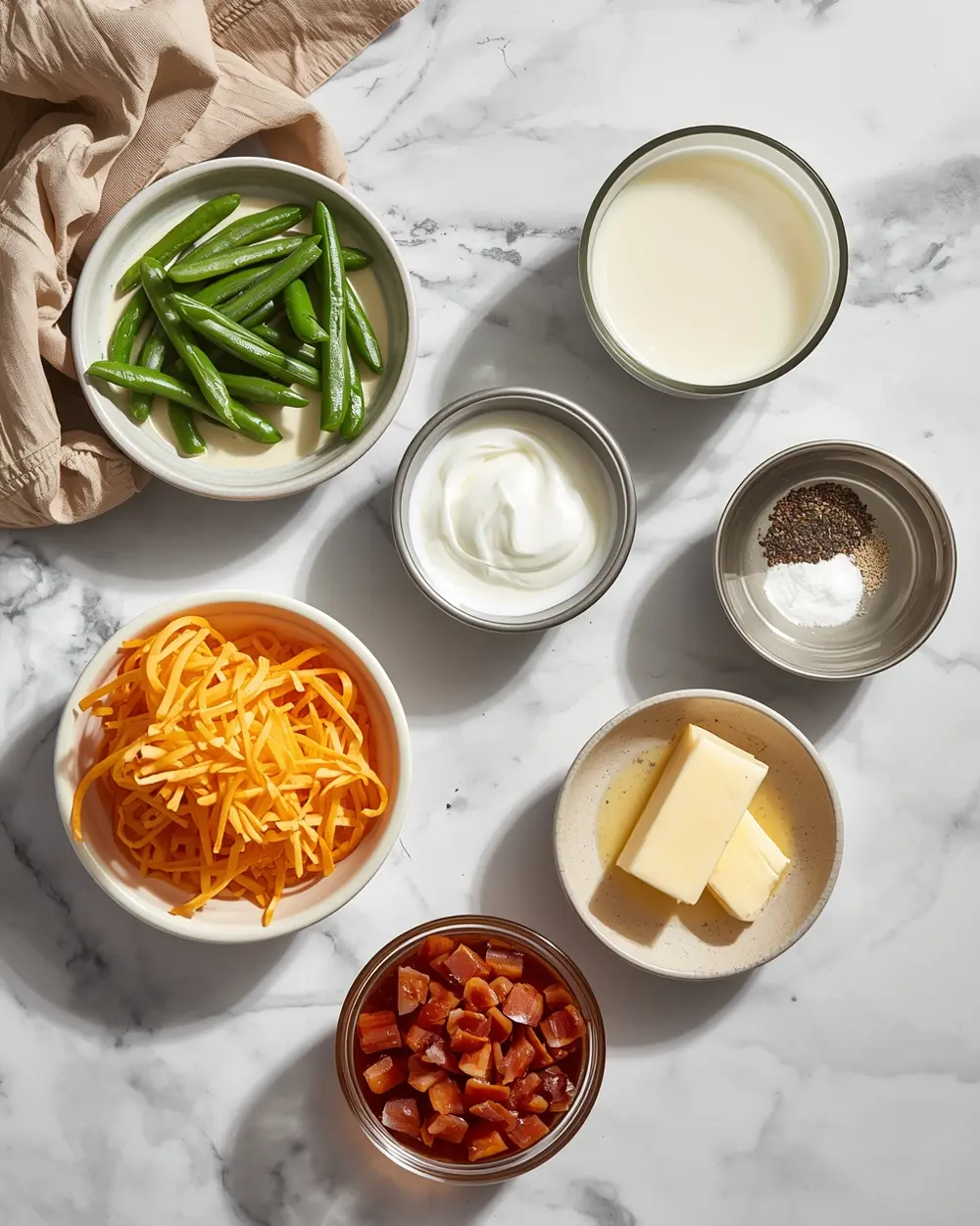 Ingredients for green bean casserole