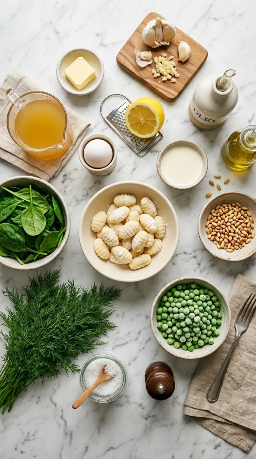 Ingredients for spring gnocchi