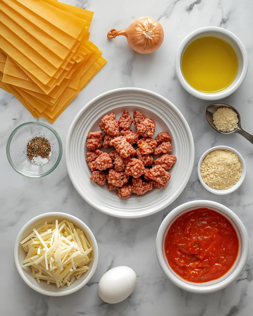 Ingredients for lasagna