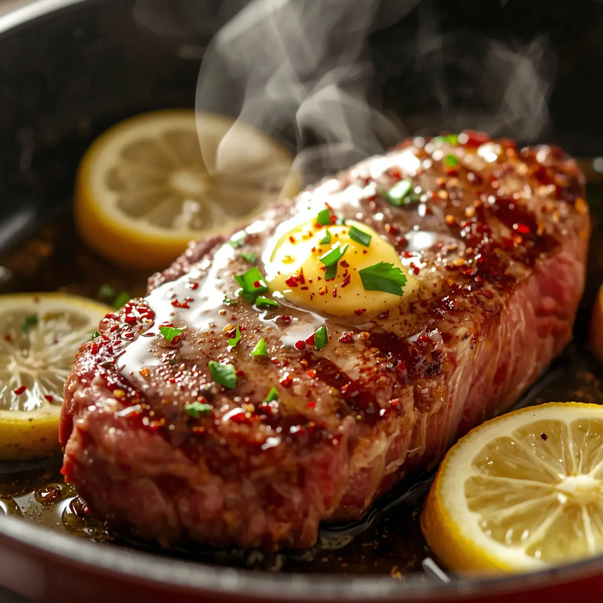 Cooking instructions for lemon garlic butter steak