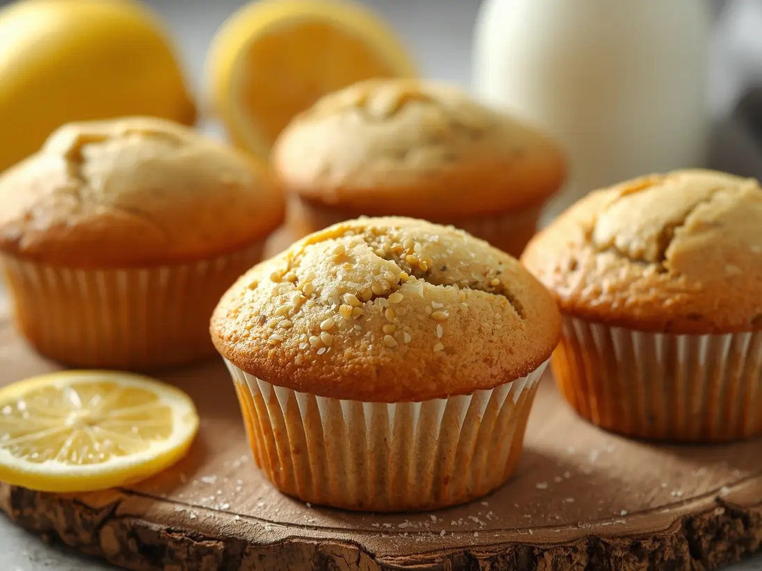 lemon poppy seed muffins ready to serve