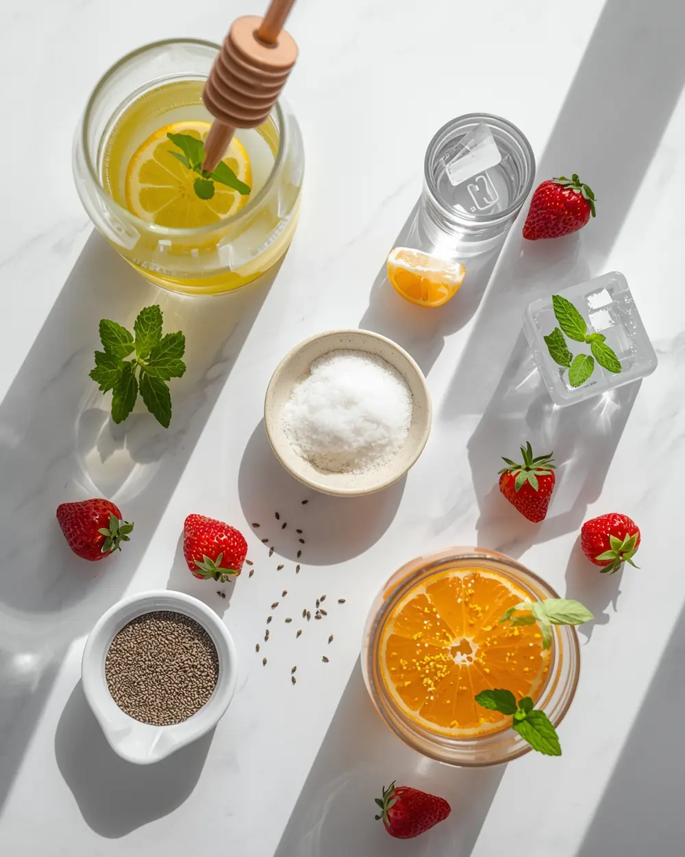Ingredients for lemonade homemade recipe