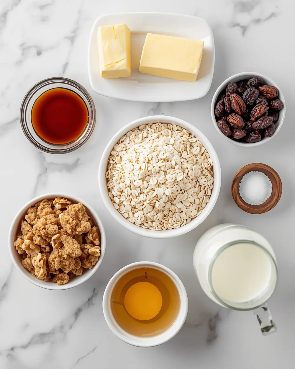 Ingredients for oatmeal cookies