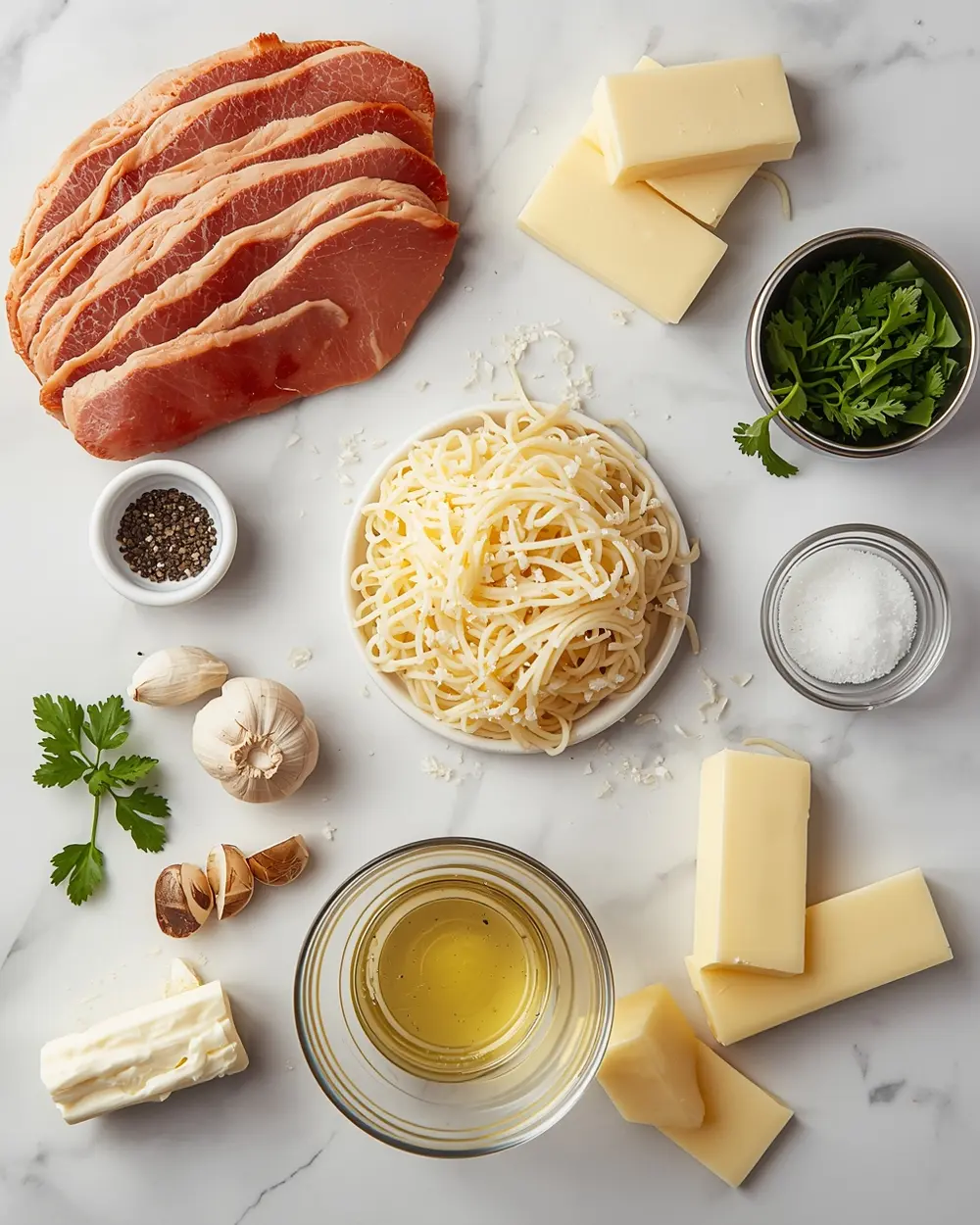 Ingredients for pasta carbonara