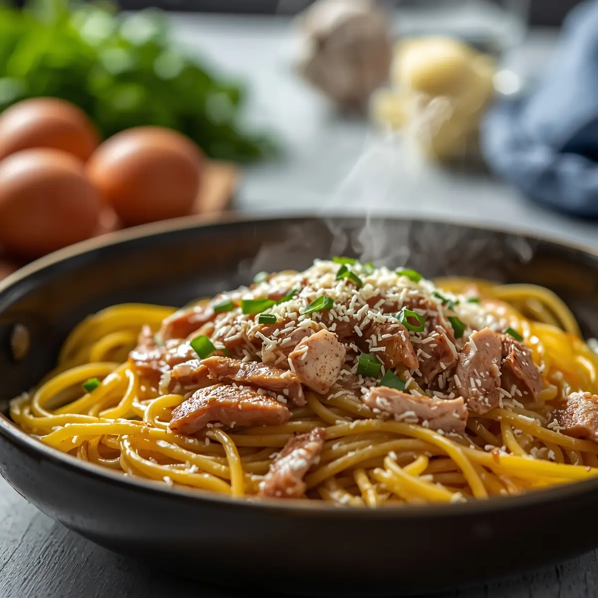 Cooking instructions for pasta carbonara
