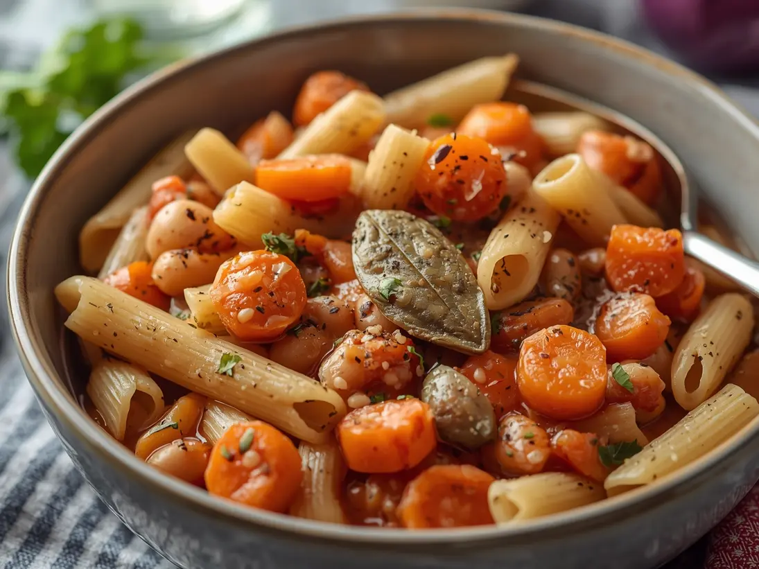 pasta e fagioli ready to serve
