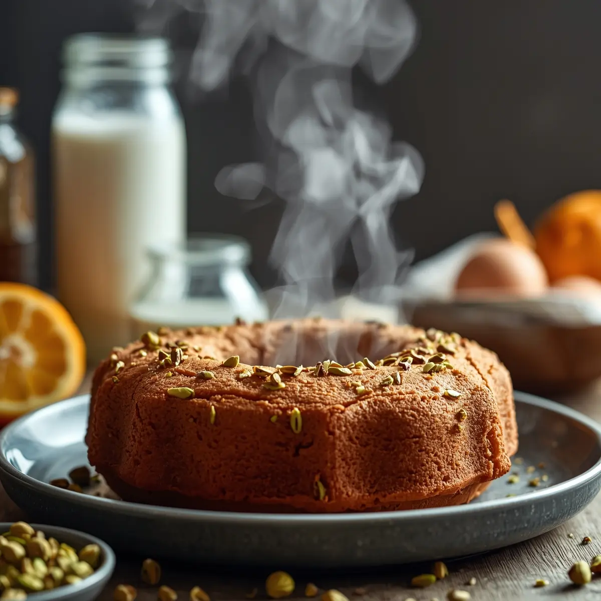 Cooking instructions for pistachio cake