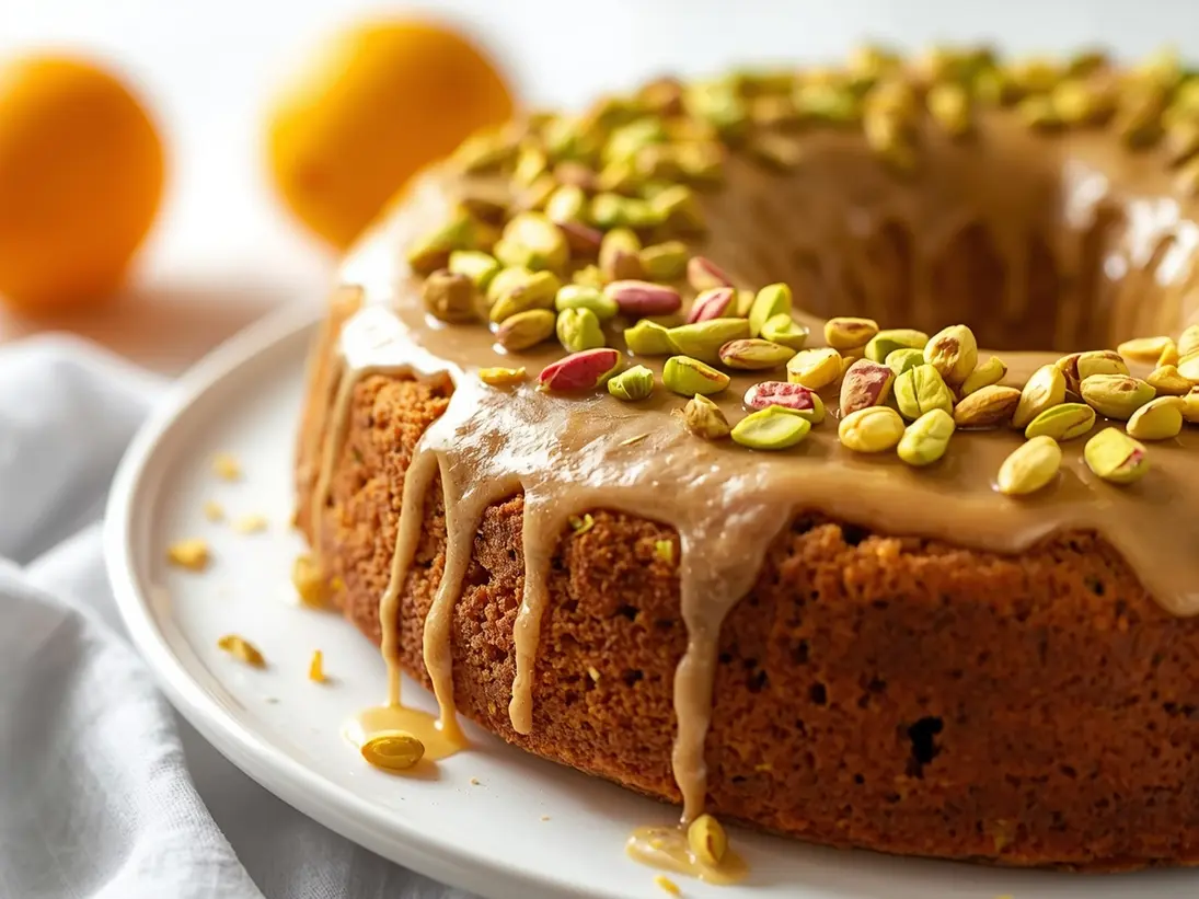 pistachio cake ready to serve