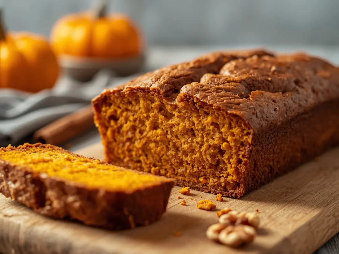 pumpkin bread ready to serve