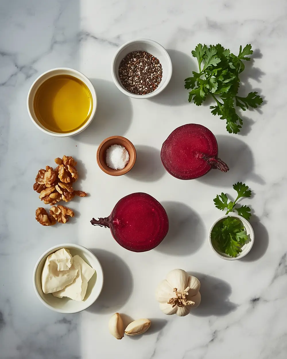 Ingredients for roasted beet salad