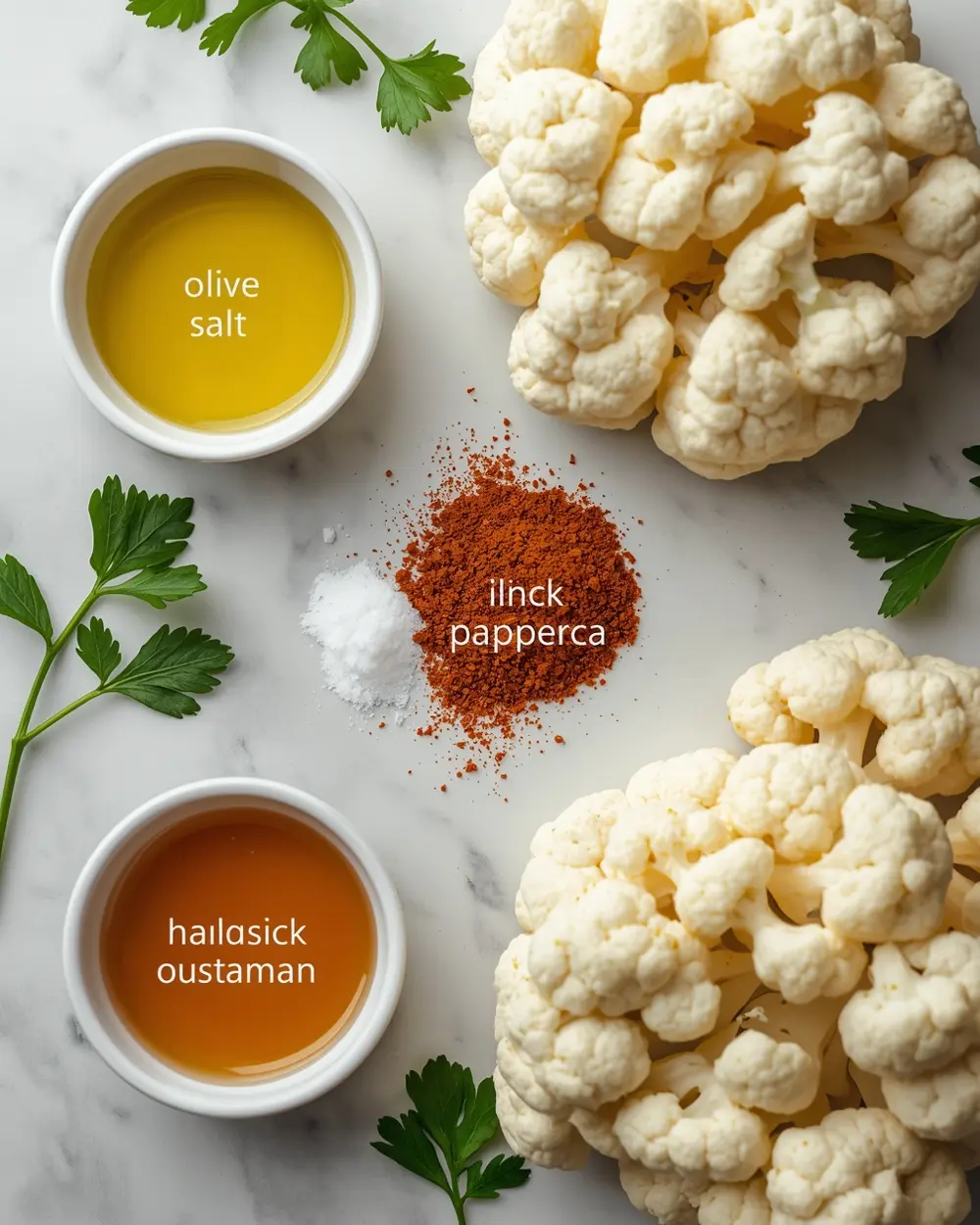 Ingredients for roasted cauliflower