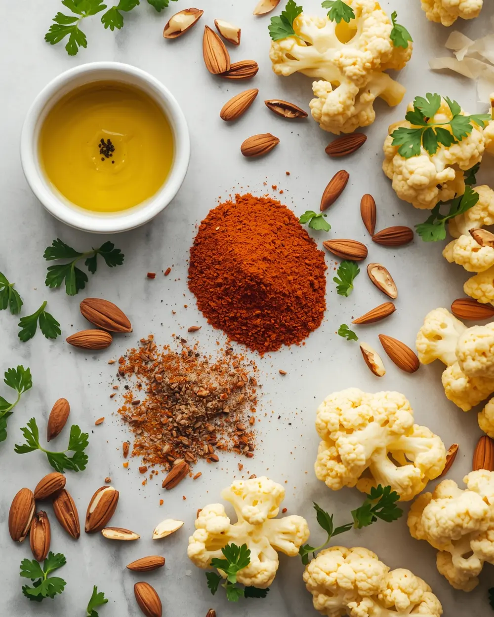 Ingredients for roasted cauliflower