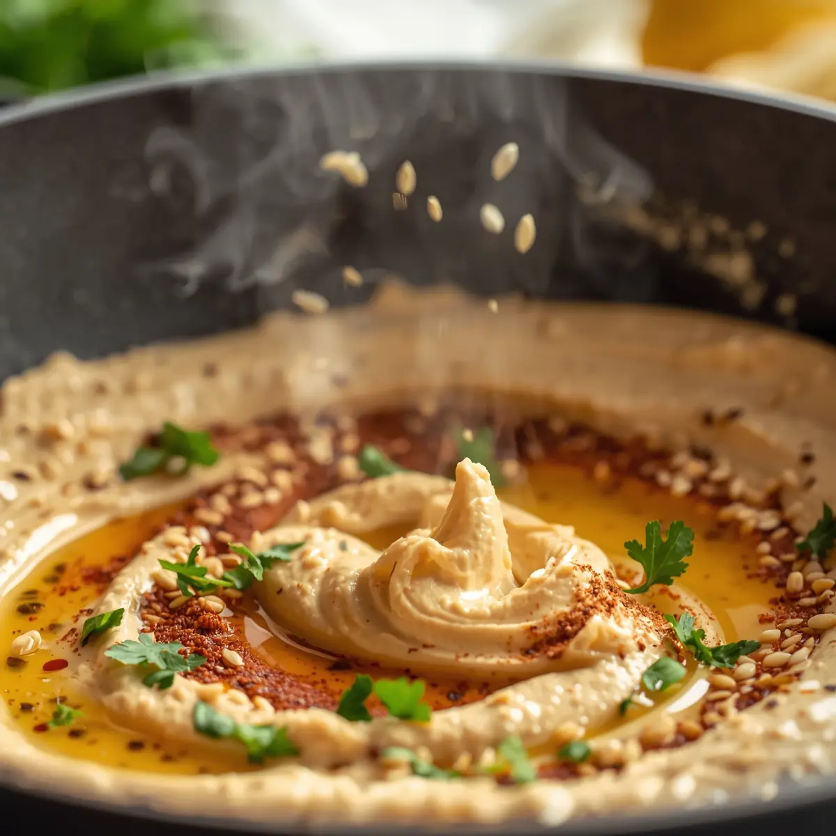 Cooking instructions for roasted garlic hummus