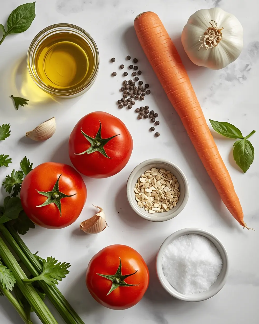 Ingredients for roasted tomato sauce