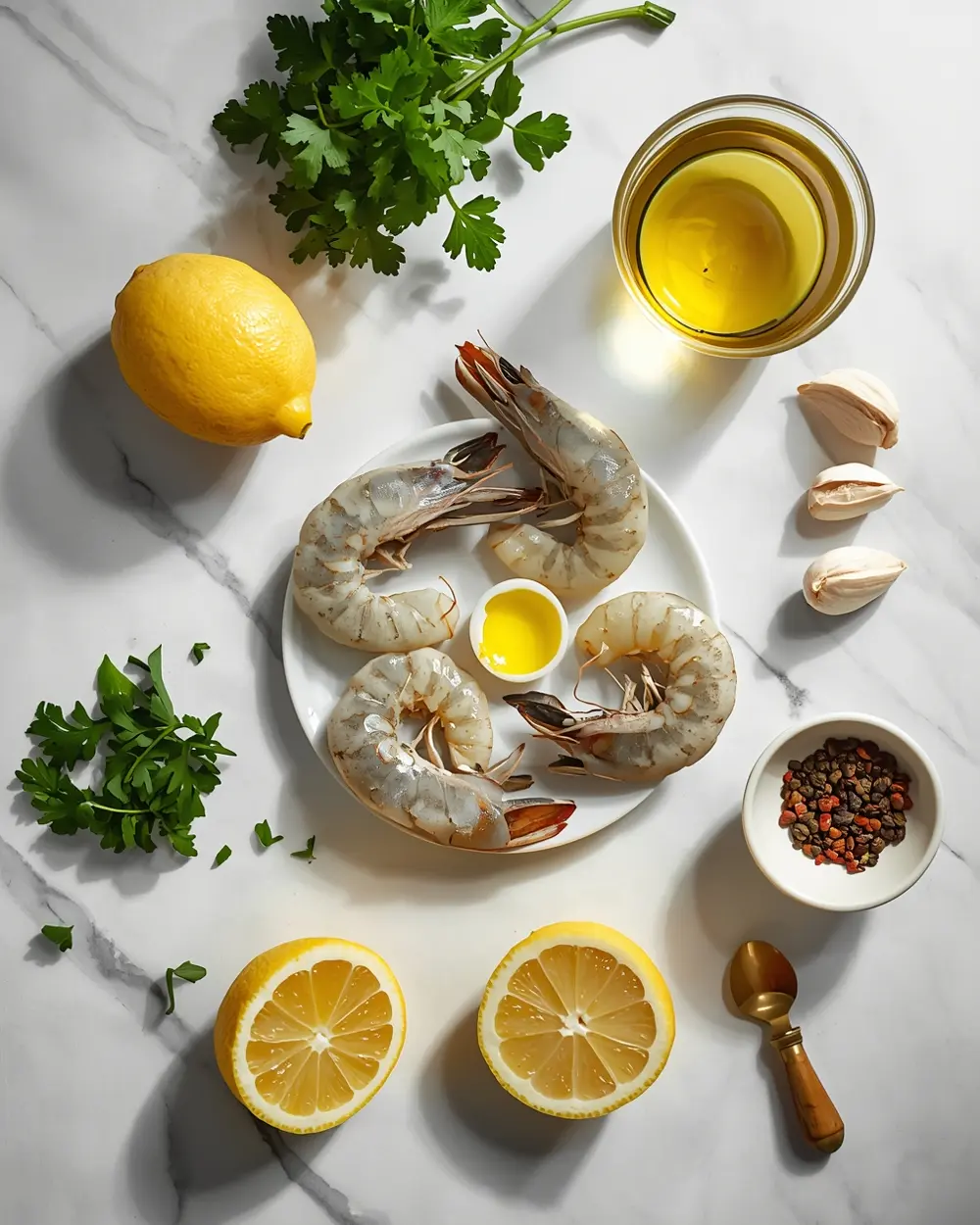 Ingredients for shrimp scampi