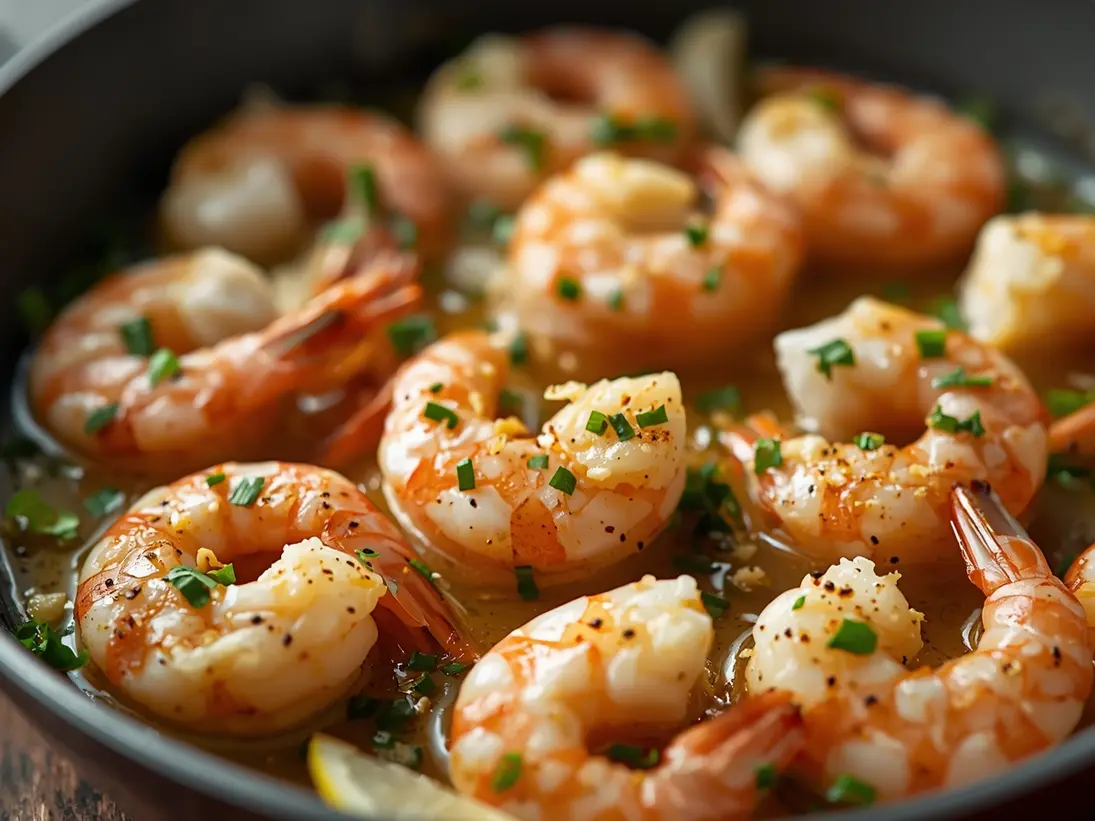 shrimp scampi ready to serve