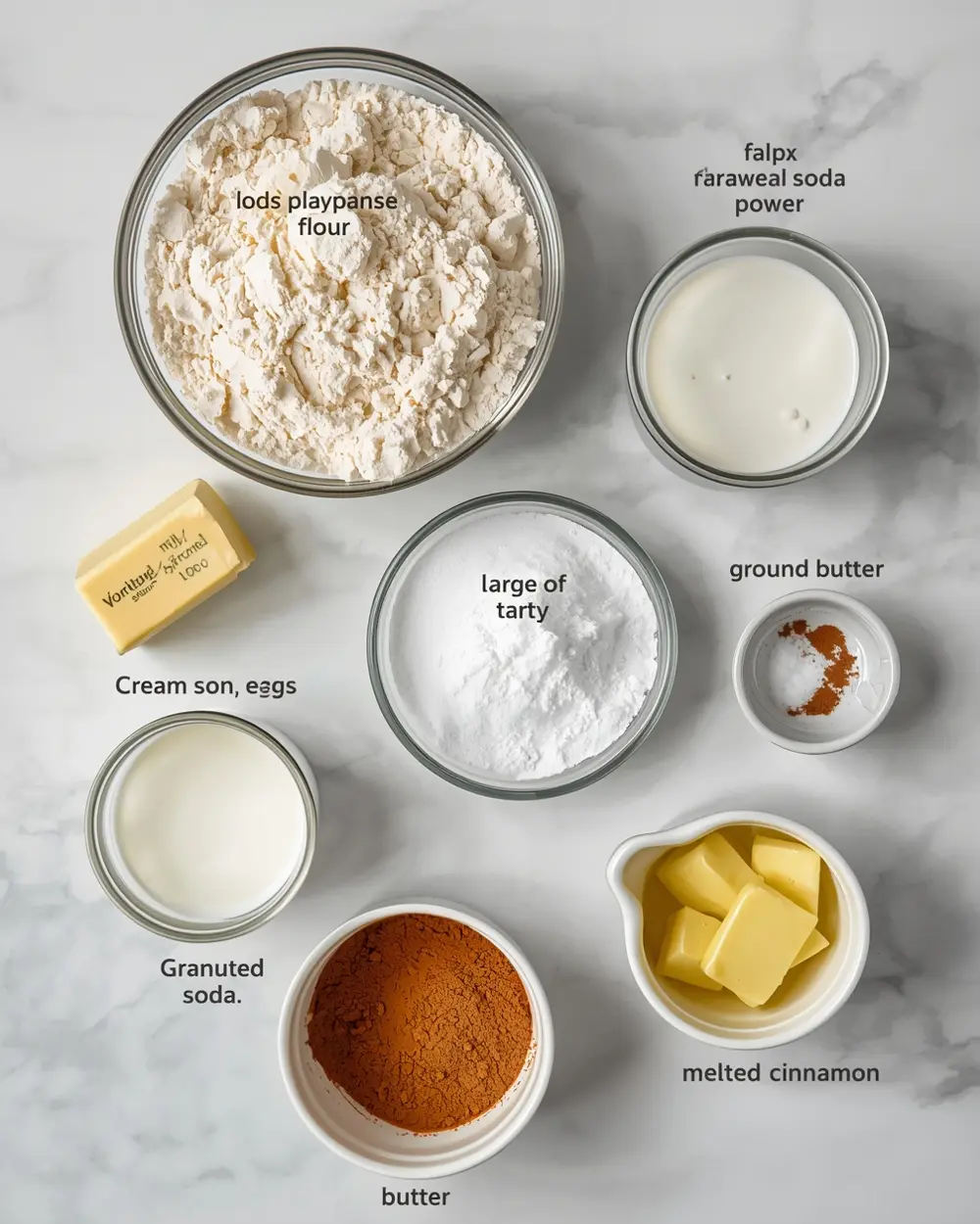 Ingredients for snickerdoodle cookies