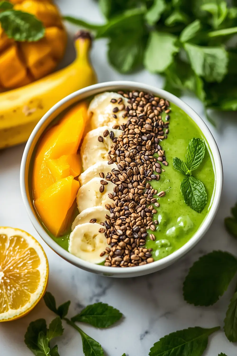 spring green smoothie bowl