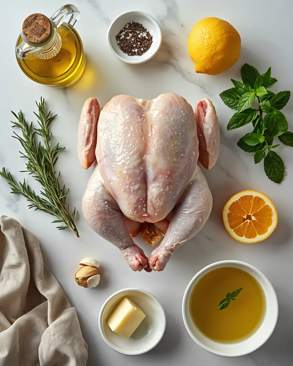Ingredients for spring herb chicken