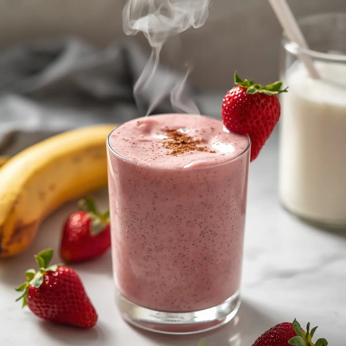 Cooking instructions for strawberry banana smoothie