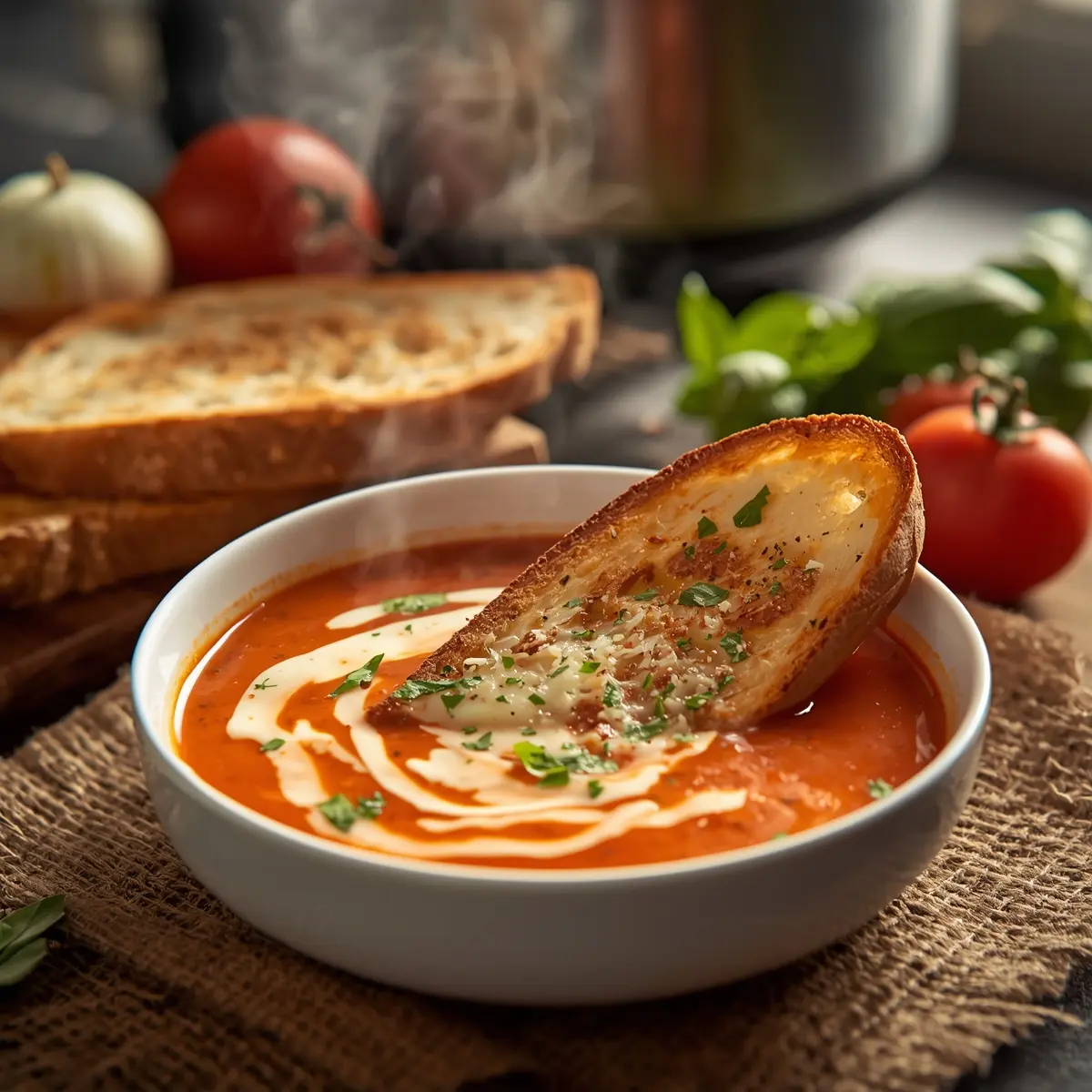 Cooking instructions for tomato basil soup