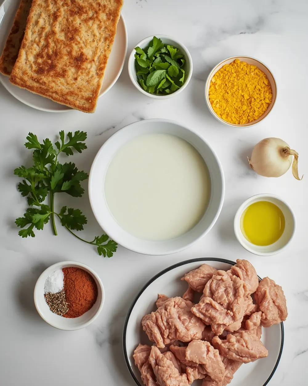 Ingredients for turkey meatballs