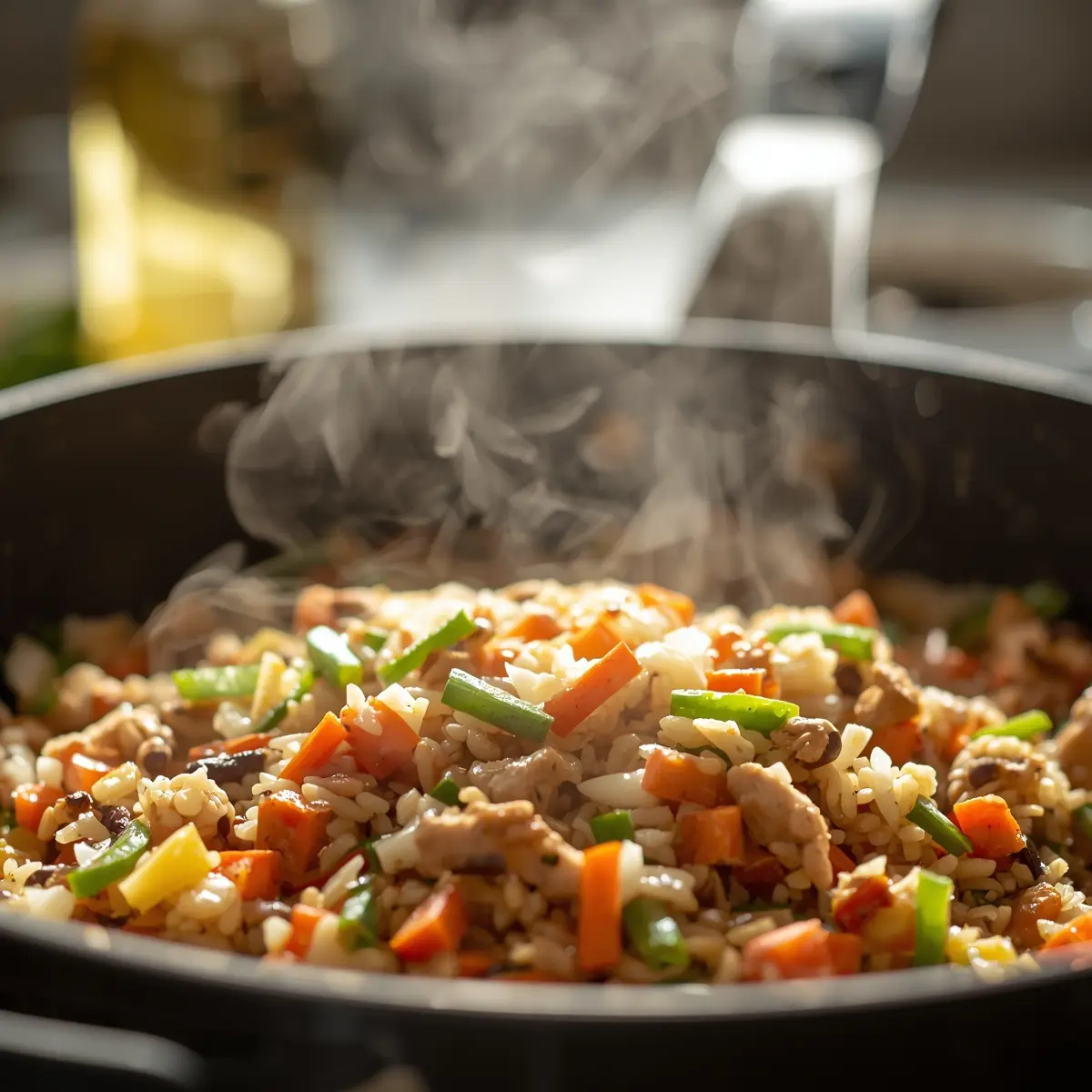 Cooking instructions for vegetable fried rice