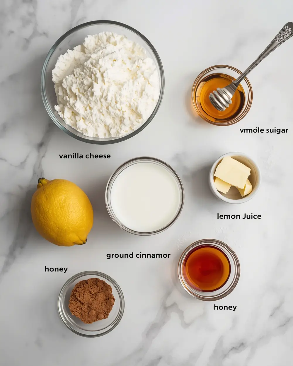 Ingredients for whipped cream frosting