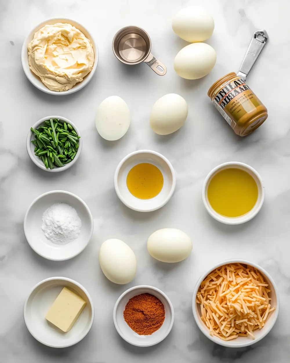 Ingredients for 4th july deviled eggs classic