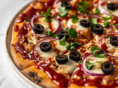 BBQ chicken pizza