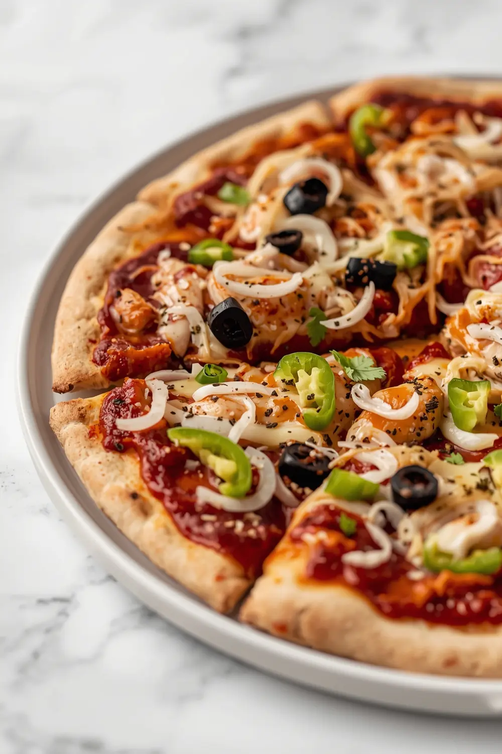 BBQ chicken pizza