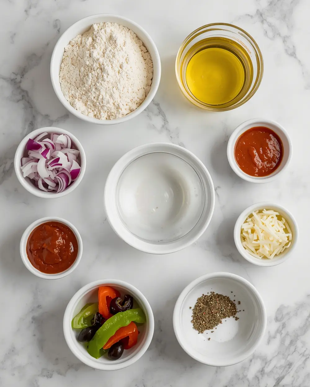 Ingredients for BBQ chicken pizza