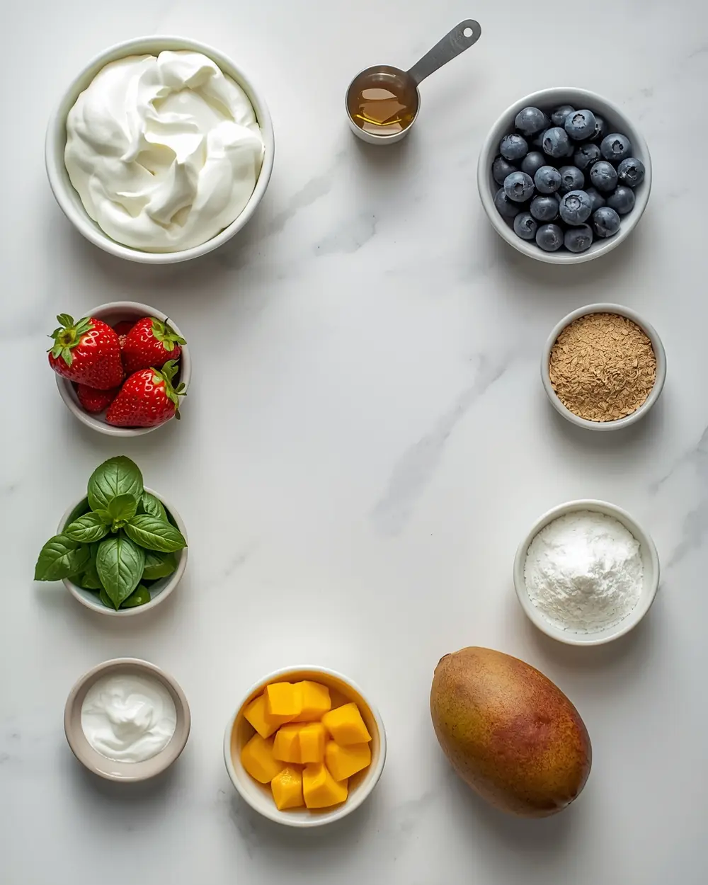 Ingredients for Easter fruit dip