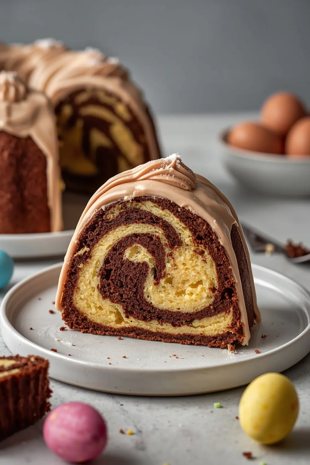 Easter marble cake