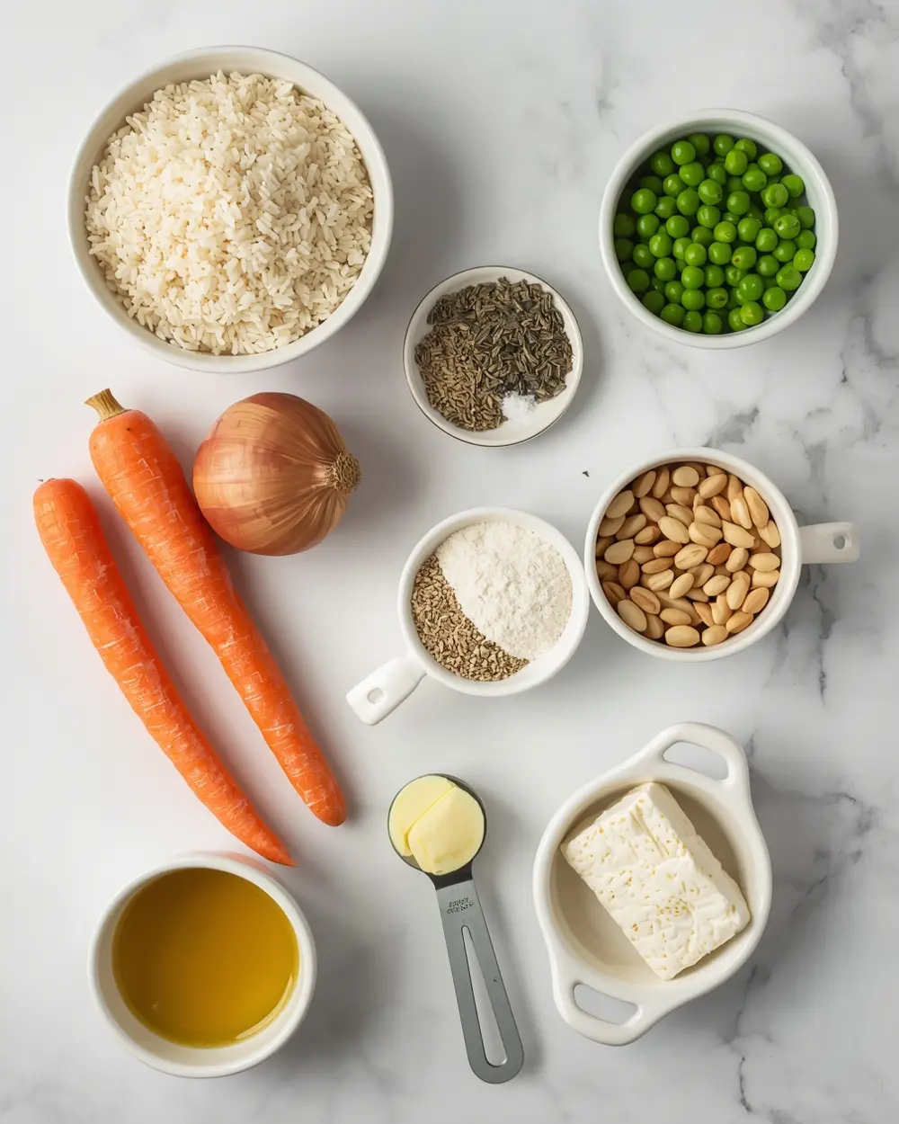 Ingredients for Easter rice pilaf