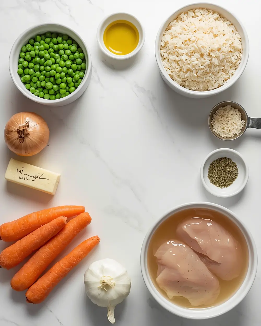 Ingredients for Easter rice pilaf