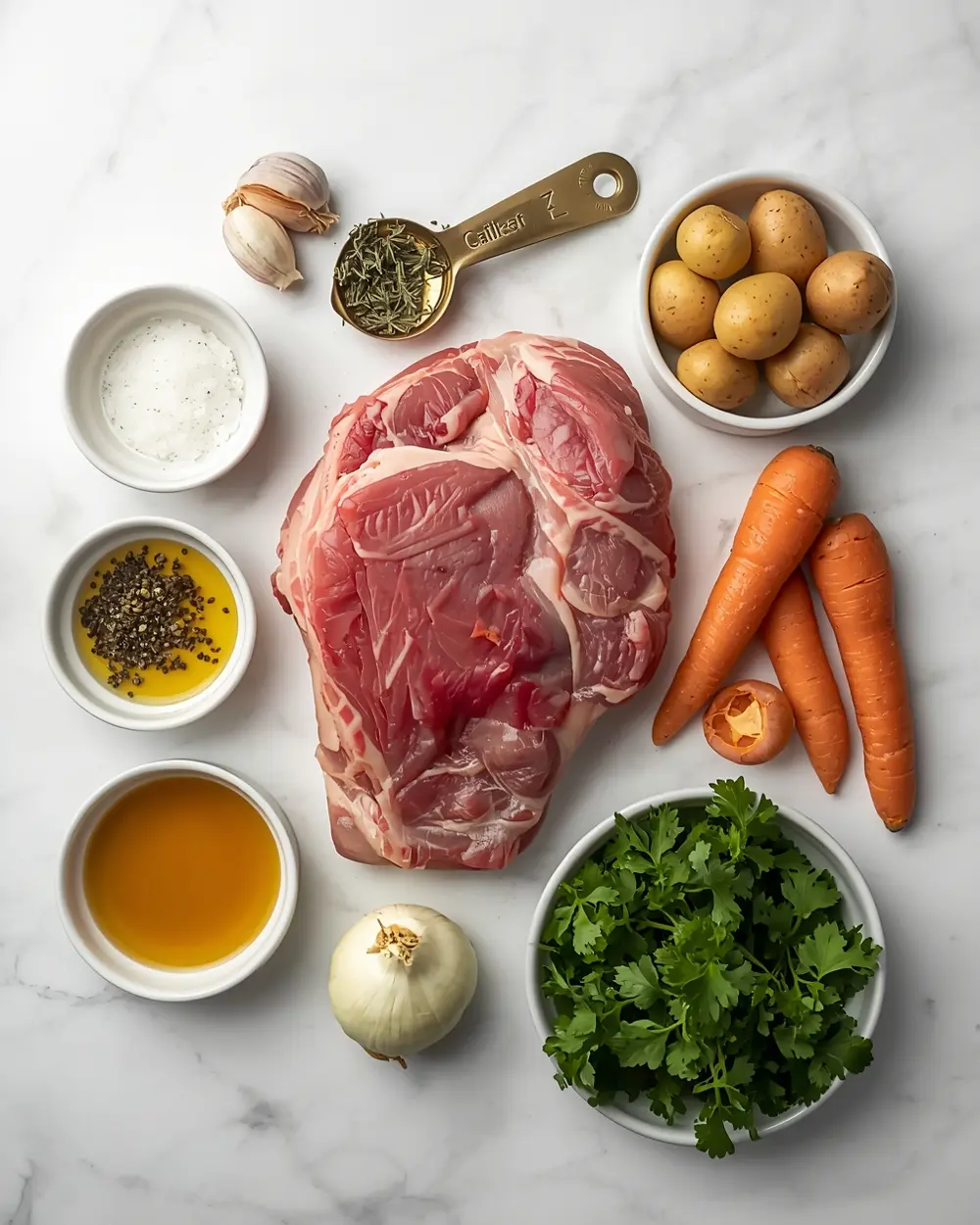 Ingredients for Easter roasted lamb shoulder