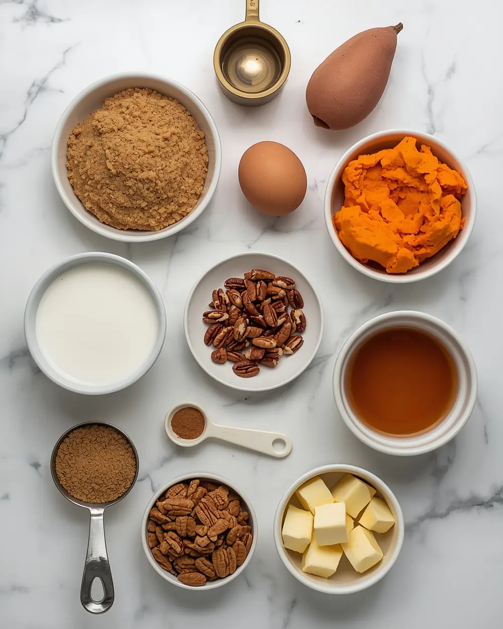 Ingredients for Easter sweet potato casserole