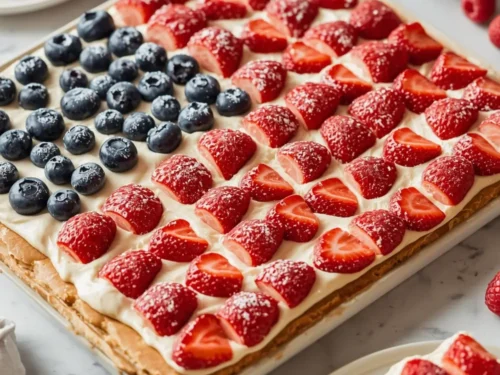 american flag sheet cake