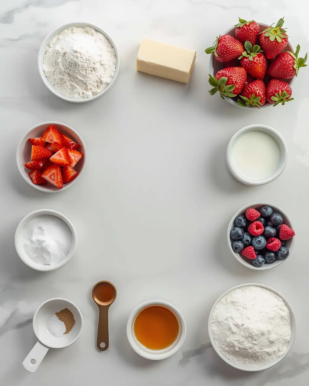 Ingredients for american flag sheet cake