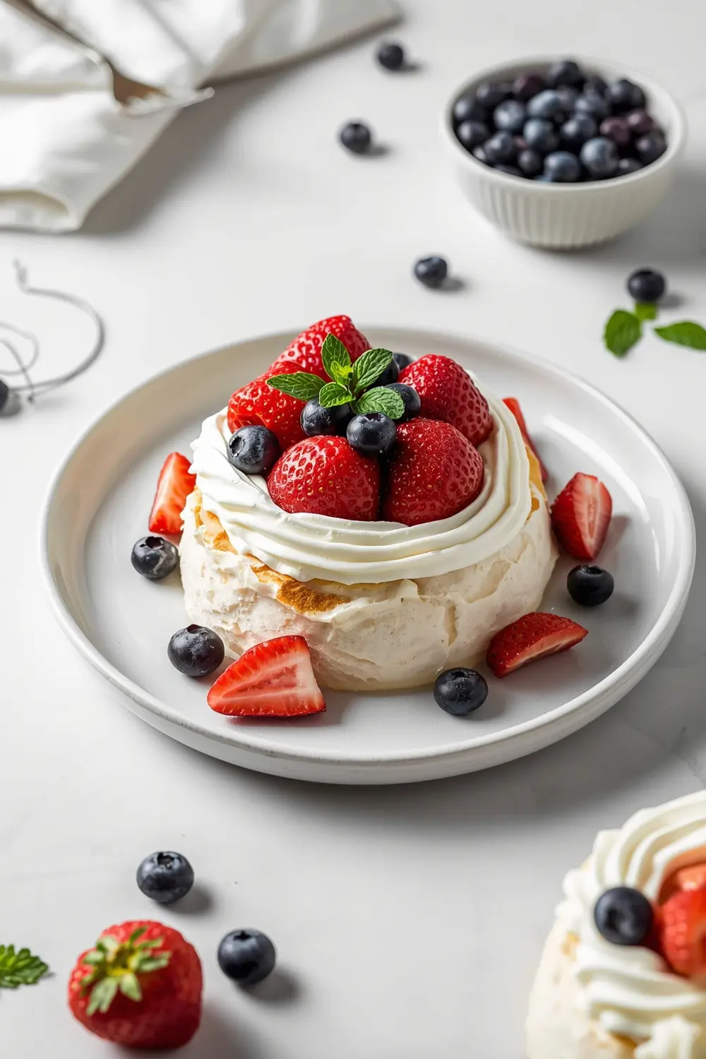 angel food cake berries 4th july