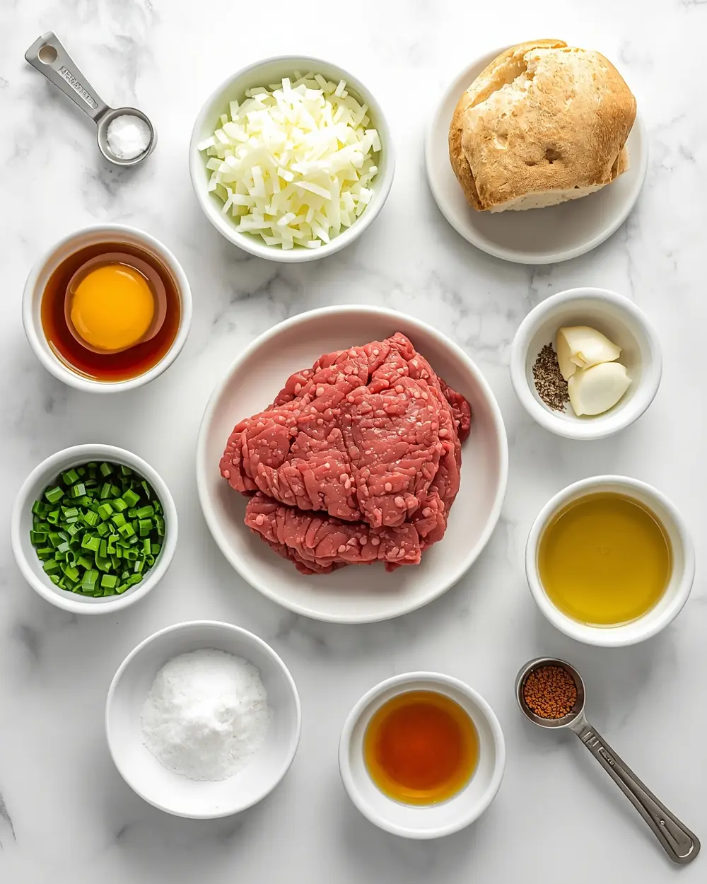 Ingredients for beef cocktail meatballs BBQ