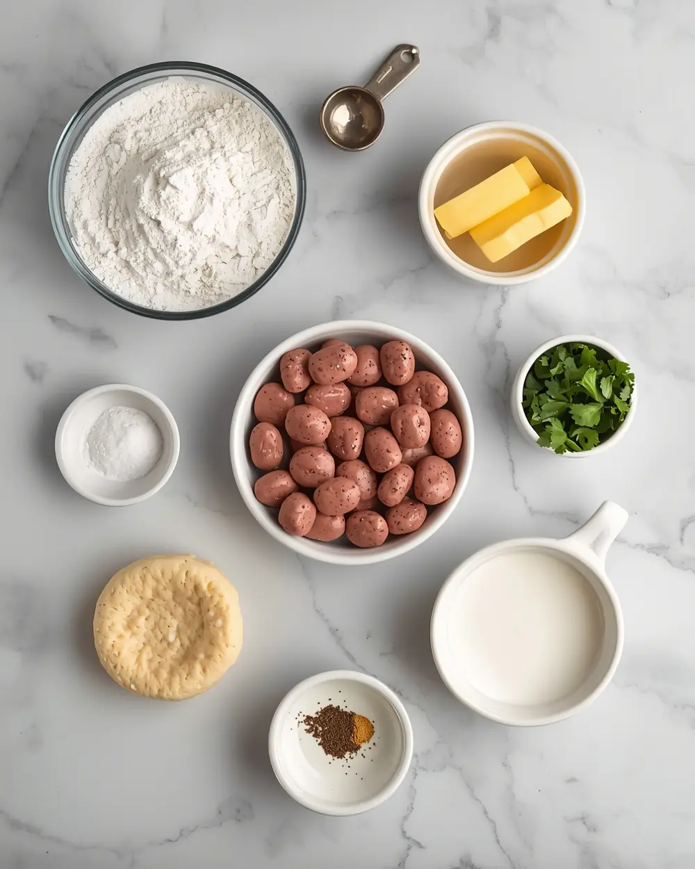 Ingredients for biscuits and gravy