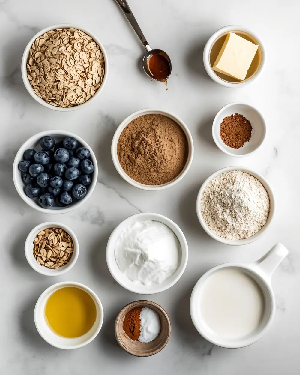 Ingredients for blueberry oat crisp