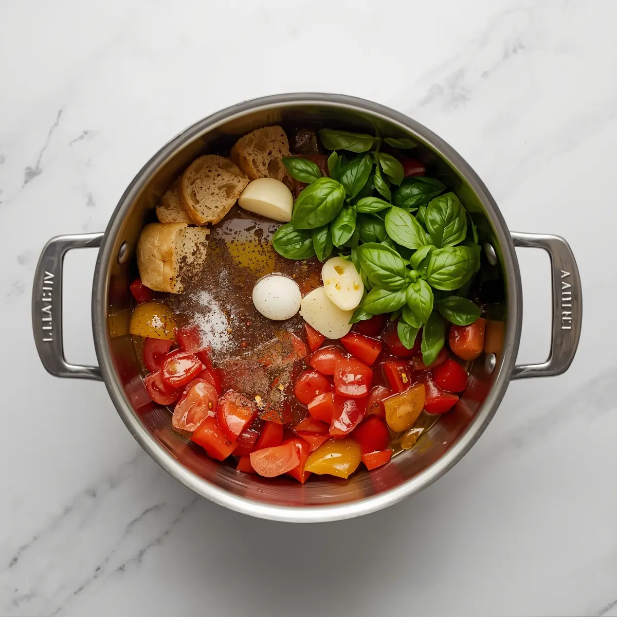 Cooking instructions for bruschetta heirloom tomato basil
