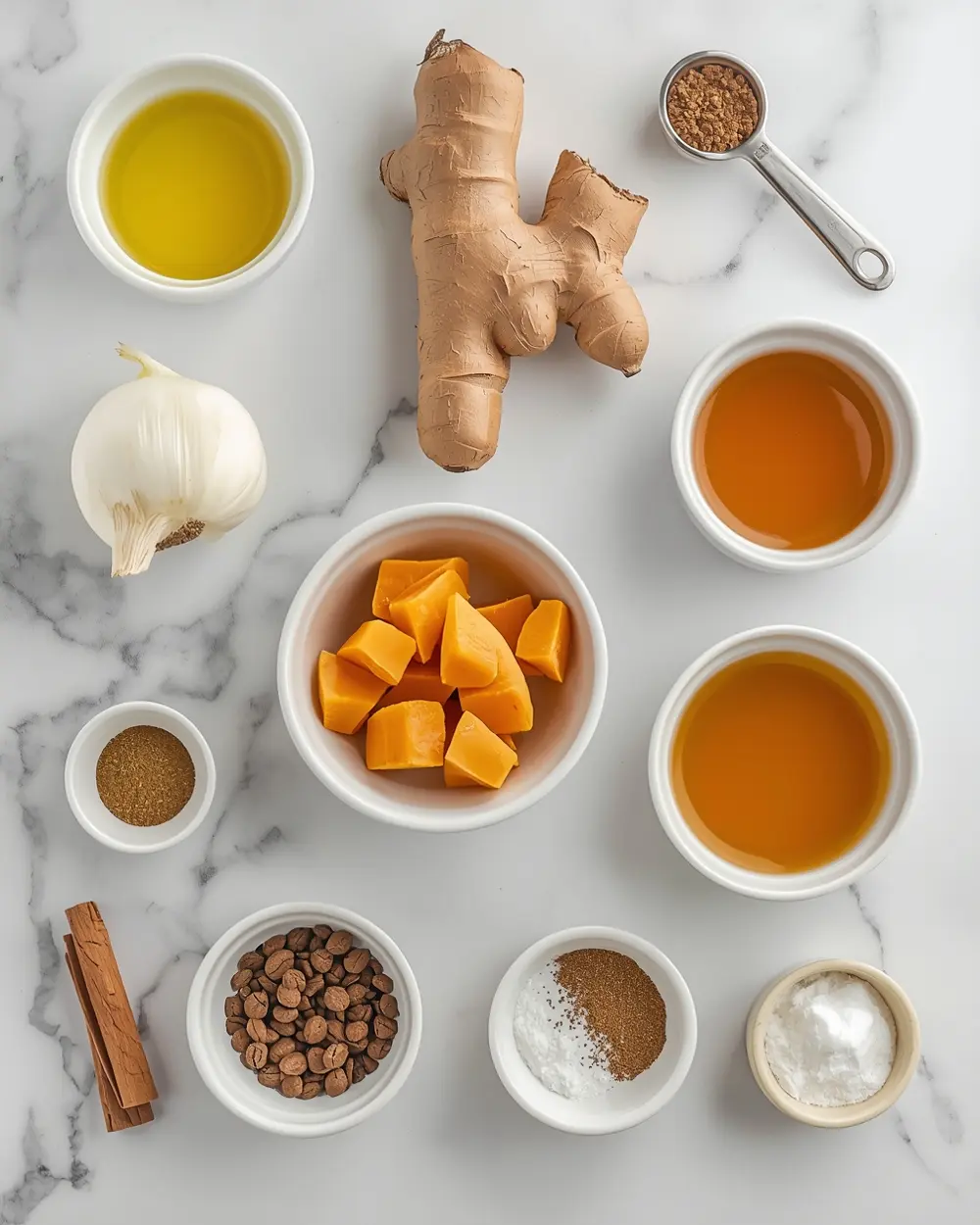 Ingredients for butternut squash soup