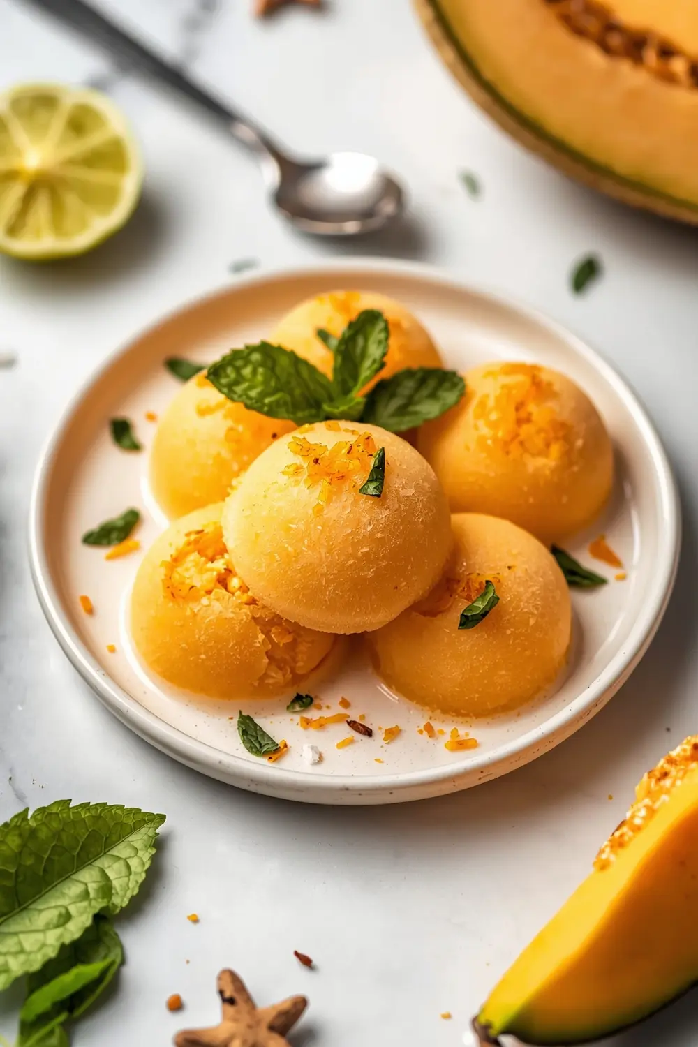cantaloupe sorbet easy