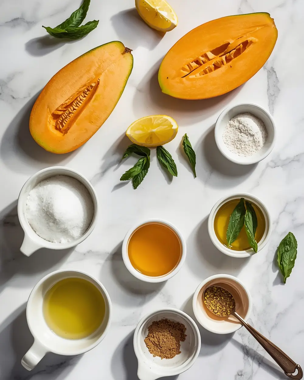 Ingredients for cantaloupe sorbet easy