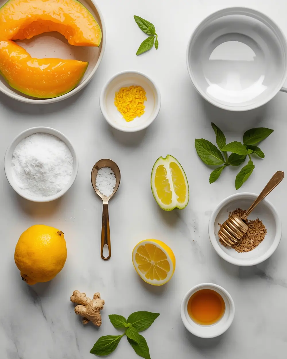 Ingredients for cantaloupe sorbet easy
